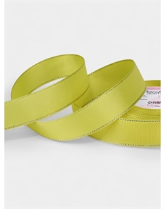 Лента репсовая, с серебряным люрексом, 25 мм, 23±1 м, желтая №015 Арт узор