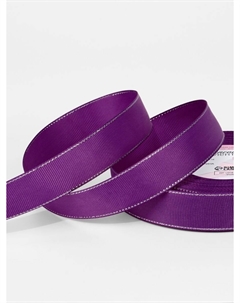 Лента репсовая, с серебряным люрексом, 25 мм, 23±1 м, фиолетовая №046 Арт узор
