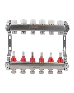 Коллекторная группа VTc.584.EMNX.0606, 1", 6 x 3/4", евроконус Valtec