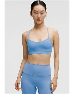 Спортивный бюстгальтер с легкой поддержкой FLOW Y NULU, синий Lululemon