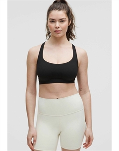 Спортивный бюстгальтер с легкой поддержкой FLEXYFLEX STRAPPY YOGA D-F, черный Lululemon