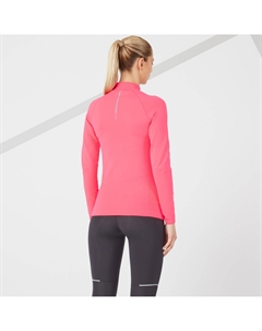 Бесшовная женская беговая футболка с длинными рукавами - Skincare pink, неоновый розовый/неоновый розовый Kiprun