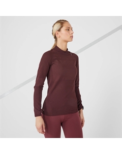 Беговая рубашка с длинным рукавом женская бесшовная Skincare бордо, темно-бордовый/темно-бордовый Kiprun