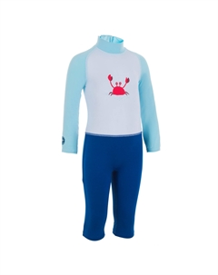 Комбинезон для плавания солнцезащитный с длинными рукавами детский синий Nabaiji