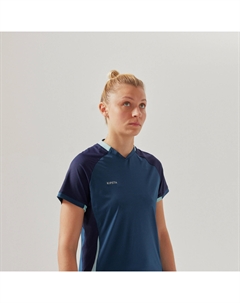 Футболка прямого кроя женская синяя, темно-синий/античный синий/бирюзовый Kipsta