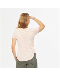 Рубашка походная женская NH500 с короткими рукавами, бежевый / оранжевый Quechua