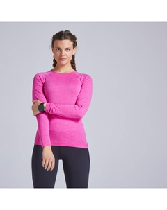 Футболка для бега с длинными рукавами дышащая Skincare Light женская зеленая, бирюзово-зеленый/пастельный мятно-серый Kiprun