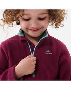 Свитер флисовый детский MH100 для походов, фиолетовый Quechua