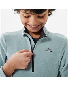 Толстовка детская флисовая MH100 для походов, возраст 7-15 лет, светло-серый Quechua