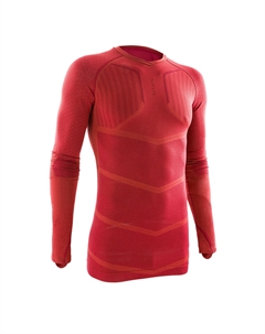 Женская/мужская функциональная футболка с длинными рукавами - Keepdry 500 red, огненно-красный/бордово-красный Kipsta