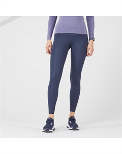 Лосины для бега длинные женские - поддержка синие, темно-синий Kiprun