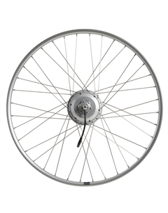 Заднее колесо крыльчатки 28-дюймовый обод с двойными стенками для электровелосипеда 36 вольт серебристый, серебро Elops