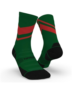 Носки для бега Mid Run 900 плотные зеленый/красный, зеленый лес Kiprun