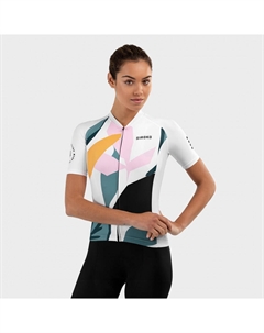 Велосипедный свитер с короткими рукавами для женщин M2 Pinerolo, белый / зелено-серый / розовый Siroko