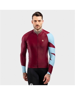 Мужская велосипедная футболка с длинным рукавом M2 Road Trip, бордо / пастельно-голубой Siroko