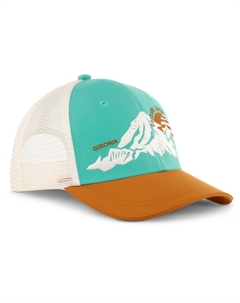 Кепка детская походная MH100, белый/зеленый Quechua