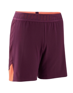 Футбольные шорты F900 женские фиолетовые, сливовый/кораллово-розовый Kipsta