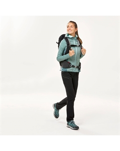 Толстовка MH520 для походов с капюшоном флисовая женская, бирюзовый Quechua