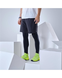 Леггинсы с шортами Speed ​​Hiking FH900 сверхлегкие мужские, темно-синий Quechua