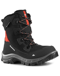 Ботинки зимние детские SH500 Warm на шнуровке, черно-красный Quechua