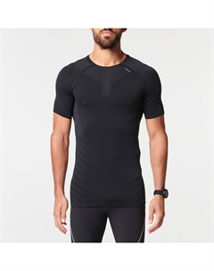 Футболка для бега с короткими рукавами дышащая Skincare мужская черная, черный Kiprun