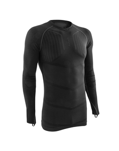 Женская/мужская функциональная футболка с длинными рукавами - Keepdry 500 black, черный/угольно-серый Kipsta