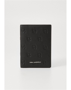 Визитница IKON MONOGRAM PASSPORT CASE, черный Karl lagerfeld