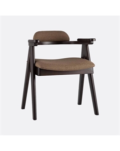 Комплект стульев из массива гевеи с обивкой из рогожки 2 шт  каштановый So'home