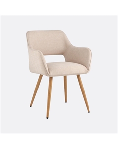 Комплект стульев из металла с обивкой из рогожки 2 шт бежевый So'home