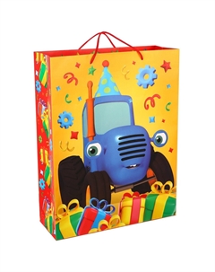 Пакет подарочный Синий трактор
