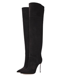 Замшевые ботфорты Blade 100 Casadei