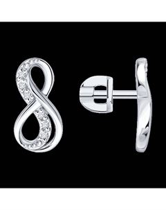 Серьги из белого золота с бриллиантами выращенными Sokolov