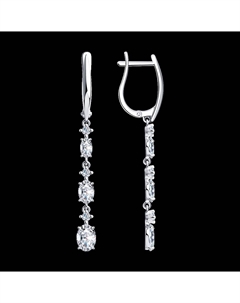 Серьги из серебра с фианитами Sokolov