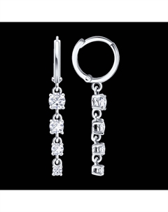 Серьги из белого золота с фианитами Sokolov