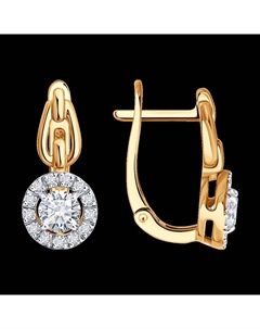 Серьги из золота с бриллиантами выращенными Sokolov