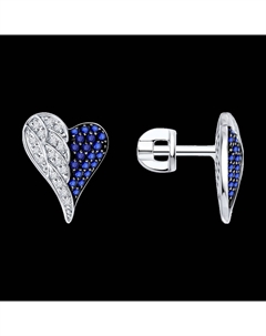 Серьги из белого золота с бриллиантами и сапфирами Sokolov