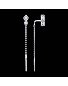 Серьги из белого золота с бриллиантами выращенными Sokolov