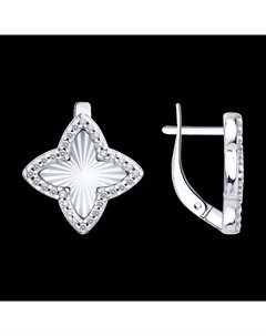 Серьги из серебра с фианитами Sokolov