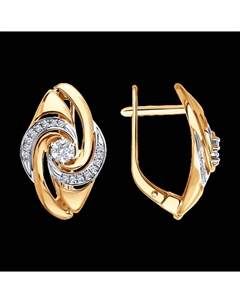 Серьги из комбинированного золота с бриллиантами Sokolov