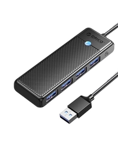 Разветвитель PAPW4A-U3-015-BK-EP с 4xUSB-A 3.0, 5 Гбит/с, подключение через USB-A, кабель 0,15м, чёрный Orico