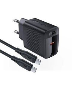 Сетевое зарядное устройство ACEFAST A82, USB-C, USB-C, 20Вт, 3A, черный Acefast