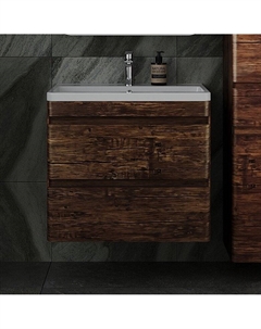 Тумба под раковину Атлантика 70 Люкс Plus, подвесная, старое дерево Style line