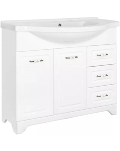 Тумба под раковину без столешницы Олеандр-2 100 Люкс, белая Style line