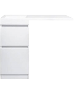 Тумба под раковину без столешницы Даллас 100 Люкс Plus напольная, белая, эмаль Style line