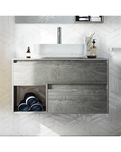 Тумба под раковину со столешницей Карлстад 90 дуб рошелье, монте тиберио Stworki