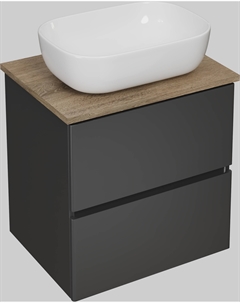 Тумба под раковину со столешницей Колдинг 60 антрацит, матовый орех Stworki