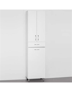 Шкаф-пенал для ванной Эко Стандарт 48 с бельевой корзиной, белый Style line