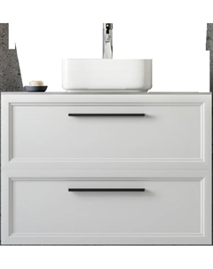 Тумба под раковину со столешницей Эстерсунд 90 матовая белая, монте тиберио Stworki