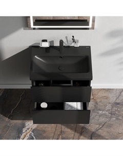 Тумба с раковиной 60 AM.PM Gem M90FHX06022BM подвесная черная матовая Am.pm.