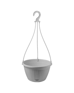 Кашпо подвесное La Decoro 4,5л d27 с нижним поливом серый жемчуг (подвеса нет в комплекте) Нет марки